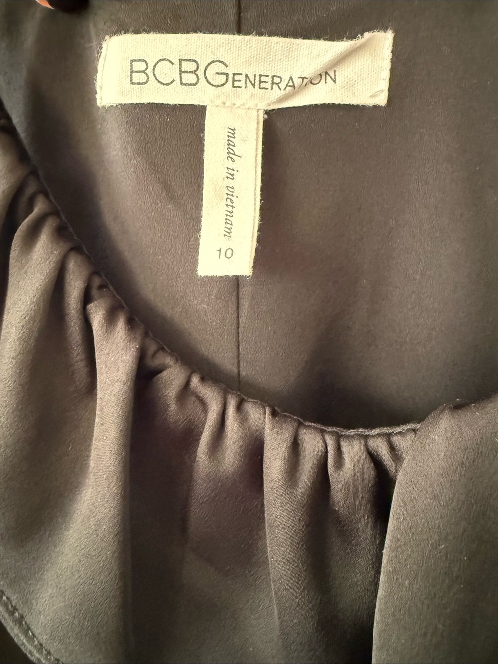 BCBGeneration Black Ruffle-Trim Slip Dress - Picture 4 of 8